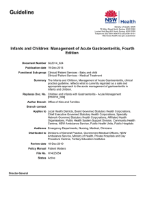 Infants and children: management of acute gastroenteritis clinical