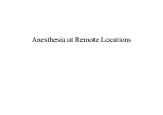 Anaesthesia at Remote Locations