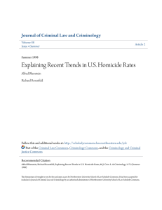 Explaining Recent Trends in US Homicide Rates