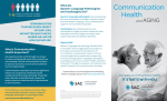 Communication Health and Aging Brochure - Speech