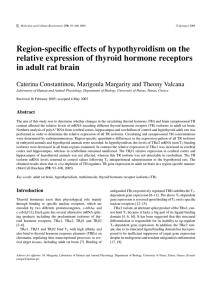 Region-specific effects of hypothyroidism on the relative expression