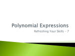 Polynomial Expressions