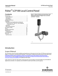 Fisher LCP100 Local Control Panel