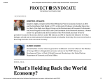 What`s Holding Back the World Economy?