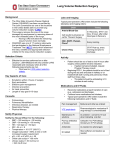 Lung Volume Reduction Surgery - Clinical Practice Guidelines