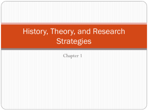 History, Theory, and Research Strategies