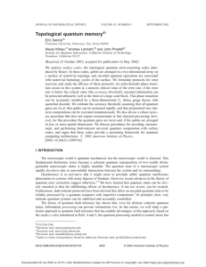Topological quantum memory
