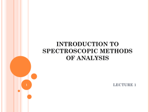 INTRODUCTION TO SPECTROSCOPIC METHODS OF ANALYSIS