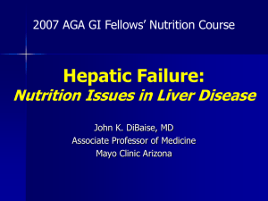 Nutrition Issues in Liver Disease
