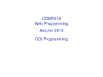 COMP519 Web Programming Autumn 2015 CGI Programming