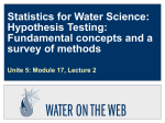 Statistics for Water Science: Hypothesis Testing