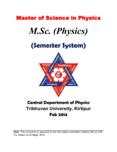 MScSemesterALL - Central Department of Physics