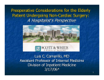 Preoperative Considerations for the Elderly Patient Undergoing Non