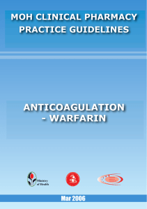 Anticoagulation-Warfarin - National Medical Research Council