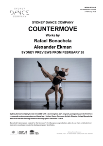 Sydney Dance Company CounterMove, Sydney previews start