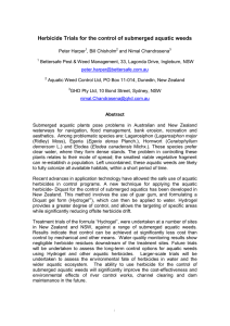 Herbicide Trials for the control of submerged aquatic weeds