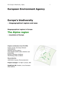 Europe`s biodiversity - biogeographical regions and seas. The