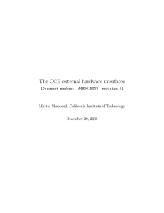 The external hardware interfaces of the CCB.