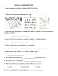 SEMESTER TEST REVIEW 1. Name 2 animals you dissected that