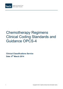 Chemotherapy Regimens Clinical Coding Standards and Guidance