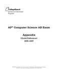 comp sci AB exam appendix