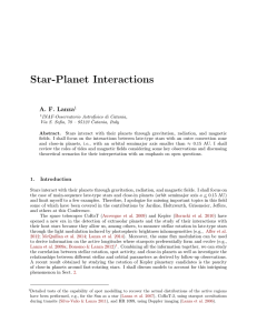 Star-Planet Interactions