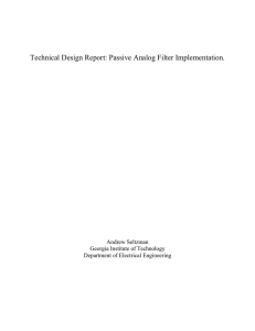 Technical Design Report: Passive Analog Filter Implementation