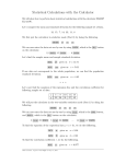 Statistical Calculations with the Calculator