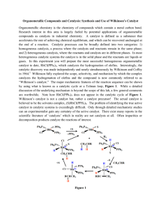 Organometallic Compounds and Catalysis: Synthesis
