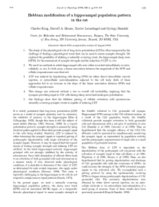 Hebbian modification of a hippocampal population