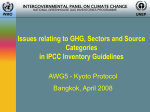 Issues relating to GHG, Sectors and Source Categories in IPCC