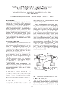 Rotating Coil / Helmholtz Coil Magnetic Measurement - SPring-8