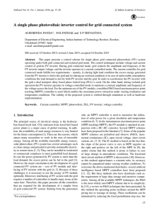 A single phase photovoltaic inverter control for grid connected system