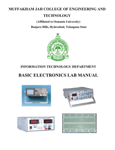 basic electronics lab manual - Muffakham Jah College of