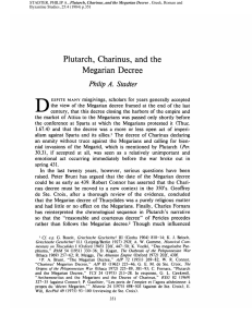 Plutarch, Charinus, and the Megarian Decree