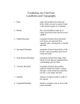 Vocabulary for Unit Four: Landforms and Topography