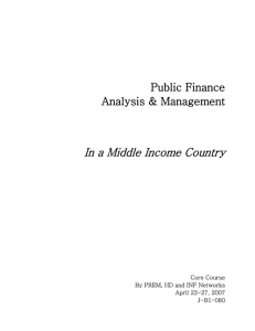 Public Finance Analysis in a Middle Income Country