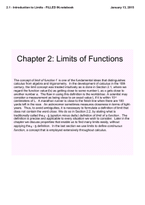 2.1 - Introduction to Limits - FILLED IN.notebook