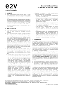 General Guidance Notes on the Use of Vacuum Tubes