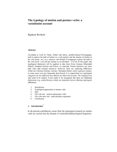 The typology of motion and posture verbs: a