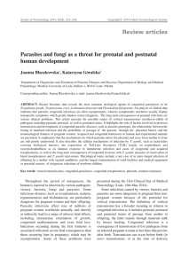 Review articles Parasites and fungi as a threat for prenatal and
