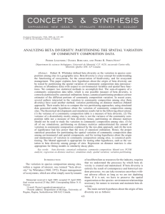 Analyzing beta diversity: partitioning the spatial variation of