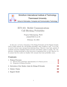 ECS 455: Mobile Communications Call Blocking Probability