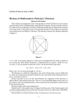 History of Mathematics: Ptolemy`s Theorem