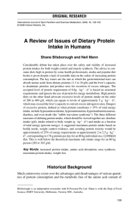 A Review of Issues of Dietary Protein Intake in Humans