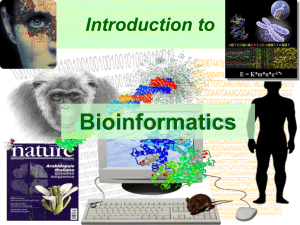 Introduction to Bioinformatics.
