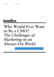 Who Would Ever Want to Be a CMO? The Challenges of Marketing