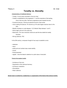 Tonality vs. Atonality