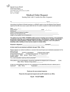 Medical RX to fax to your MD or DDS