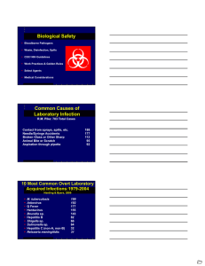 Biological Safety Common Causes of Laboratory Infection